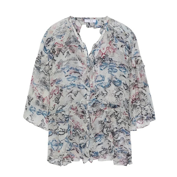 IRO Reopam Open-back Ruffled Blouse. Size 36/Small. - Picture 3 of 10
